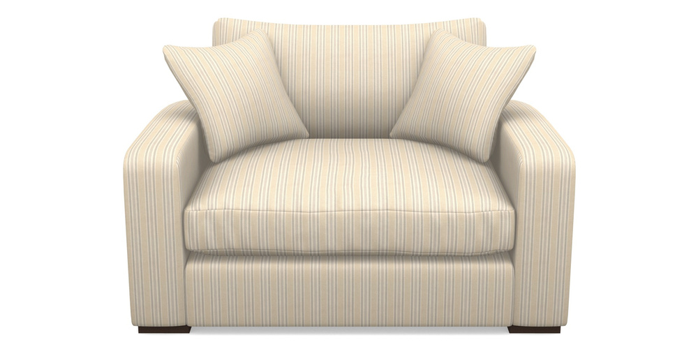 Product photograph of Stockbridge Snuggler In Cloth 22 - Racing Stripes Ayr - Dove from Sofas and Stuff Limited