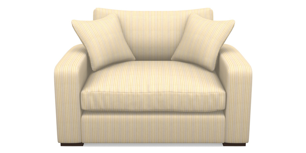 Product photograph of Stockbridge Snuggler In Cloth 22 - Racing Stripes Ayr - Lemon from Sofas and Stuff Limited