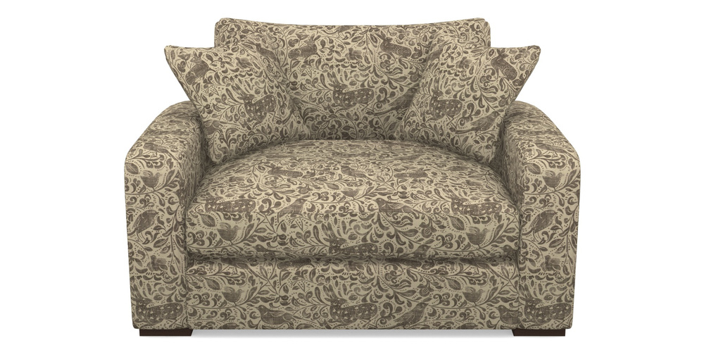 Product photograph of Stockbridge Snuggler In V A Drawn From Nature - Bird And Rabbit - Brown from Sofas and Stuff Limited