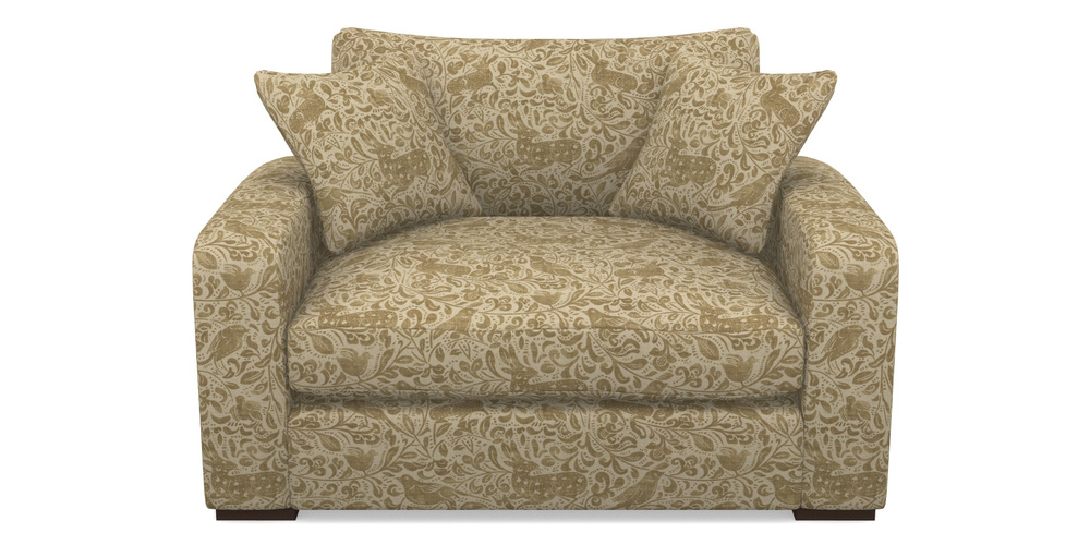 Product photograph of Stockbridge Snuggler In V A Drawn From Nature - Bird And Rabbit - Gold from Sofas and Stuff Limited