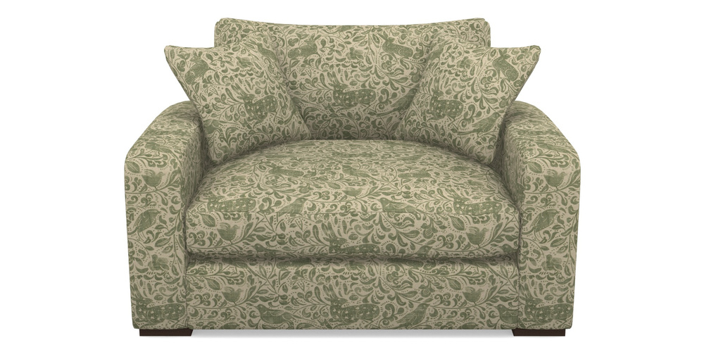 Product photograph of Stockbridge Snuggler In V A Drawn From Nature - Bird And Rabbit - Light Green from Sofas and Stuff Limited