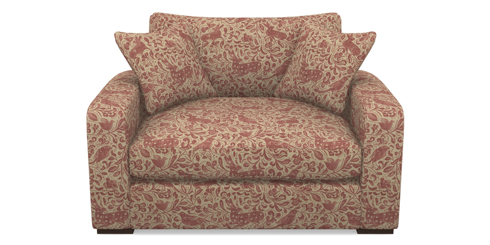 Product photograph of Stockbridge Snuggler In V A Drawn From Nature - Bird And Rabbit - Red from Sofas and Stuff Limited