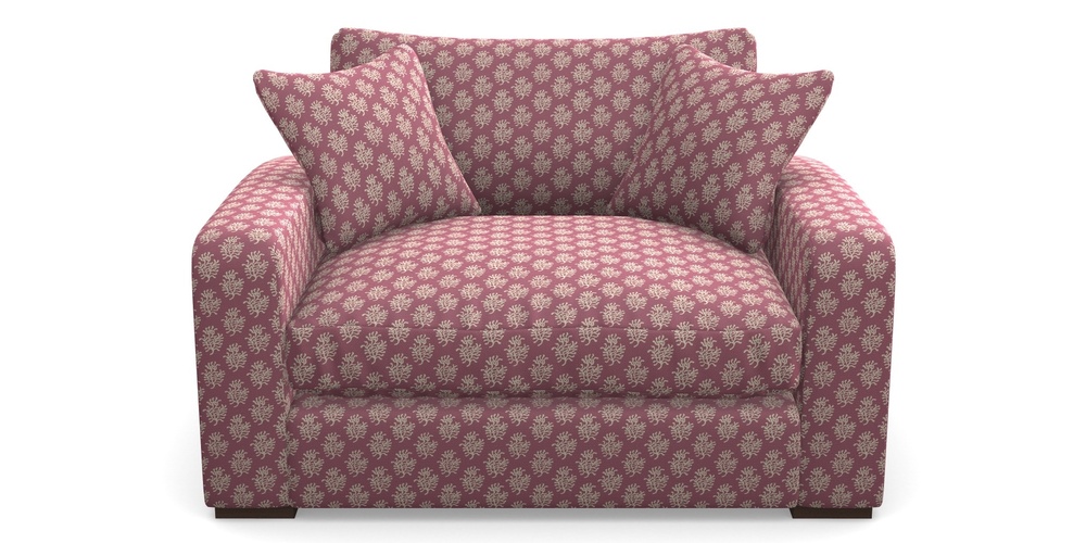 Product photograph of Stockbridge Snuggler In Cloth 21 - Coral 1 - Cassis from Sofas and Stuff Limited