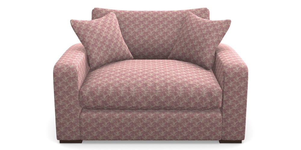 Product photograph of Stockbridge Snuggler In Cloth 21 - Decorative Leaf - Cassis from Sofas and Stuff Limited