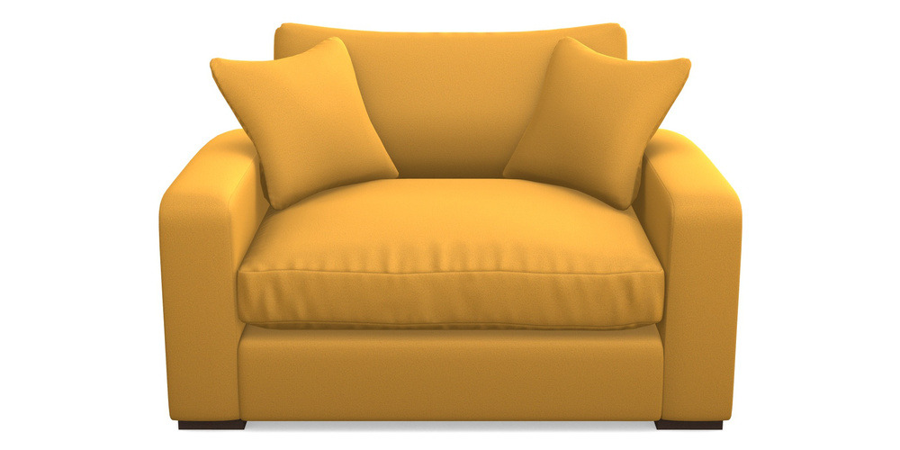Product photograph of Stockbridge Snuggler In Clever Glossy Velvet - Fools Gold from Sofas and Stuff Limited