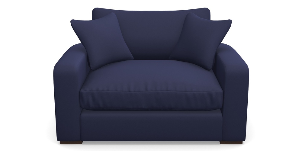 Product photograph of Stockbridge Snuggler In Clever Glossy Velvet - Navy from Sofas and Stuff Limited