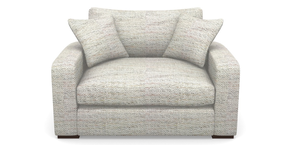 Product photograph of Stockbridge Snuggler In Chunky Herringbone - Chunky Herringbone Natural from Sofas and Stuff Limited