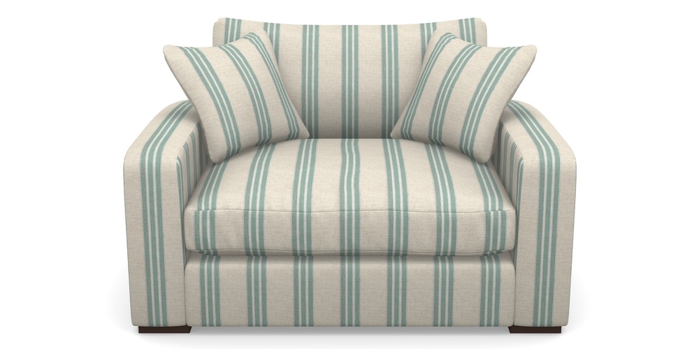 Product photograph of Stockbridge Snuggler In Cloth 18 Stripes - Bengal - Basil from Sofas and Stuff Limited