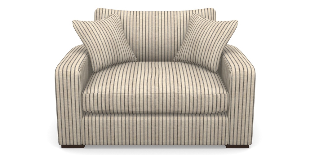 Product photograph of Stockbridge Snuggler In Cloth 18 Stripes - Ticking - Bible Black from Sofas and Stuff Limited