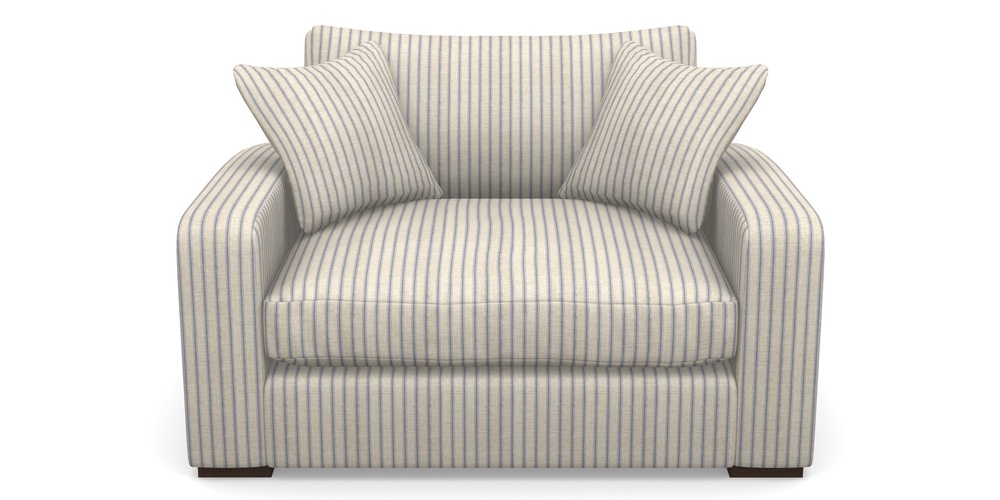 Product photograph of Stockbridge Snuggler In Cloth 18 Stripes - Ticking - Indigo from Sofas and Stuff Limited