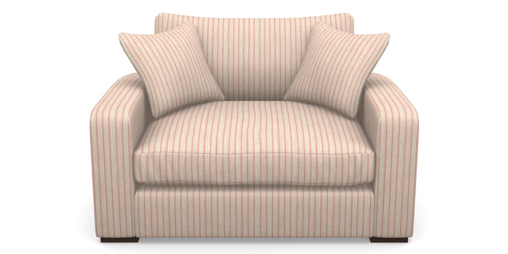 Product photograph of Stockbridge Snuggler In Cloth 18 Stripes - Ticking - Cranberry from Sofas and Stuff Limited