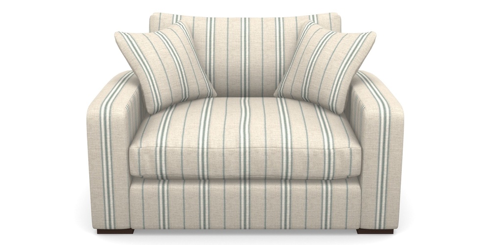 Product photograph of Stockbridge Snuggler In Cloth 18 Stripes - Regimental - Basil from Sofas and Stuff Limited