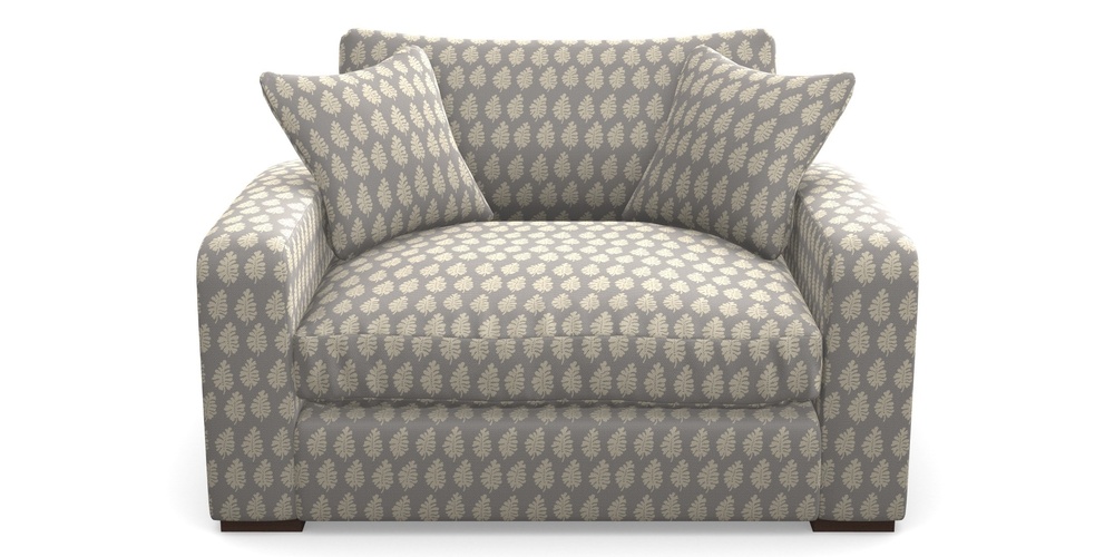 Product photograph of Stockbridge Snuggler In Cloth 21 - Oak Leaf - Magnesium from Sofas and Stuff Limited