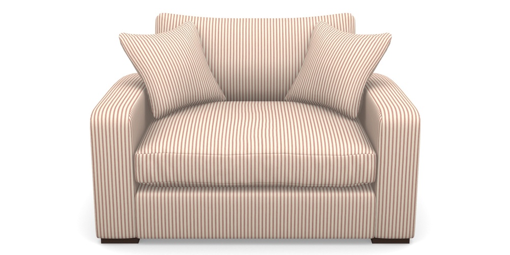 Product photograph of Stockbridge Snuggler In Cotton Stripe - Peony from Sofas and Stuff Limited