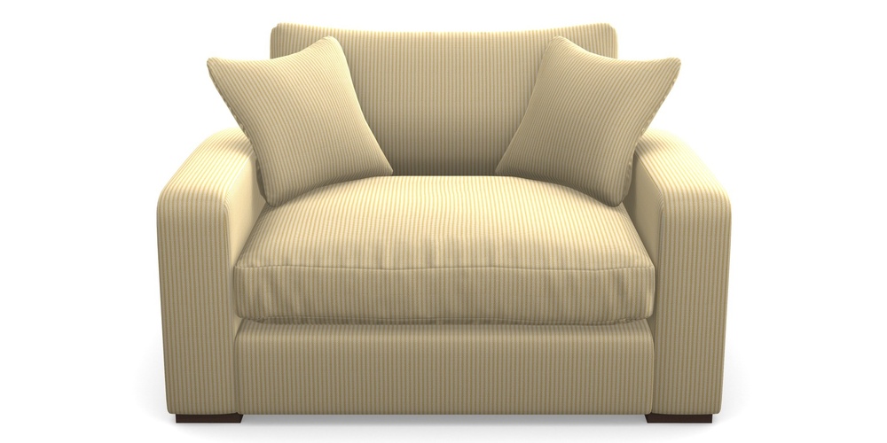 Product photograph of Stockbridge Snuggler In Cloth 21 - Simple Stripe - Canary from Sofas and Stuff Limited