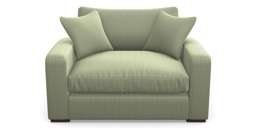 Product photograph of Stockbridge Snuggler In Cloth 21 - Simple Stripe - Forest from Sofas and Stuff Limited