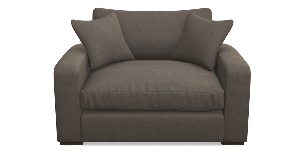 Product photograph of Stockbridge Snuggler In Clever Tough And Eco Velvet - Chrome from Sofas and Stuff Limited