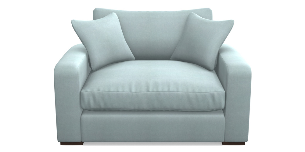 Product photograph of Stockbridge Snuggler In Clever Tough And Eco Velvet - Mineral from Sofas and Stuff Limited