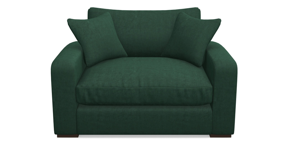 Product photograph of Stockbridge Snuggler In Clever Tough And Eco Velvet - Pine from Sofas and Stuff Limited