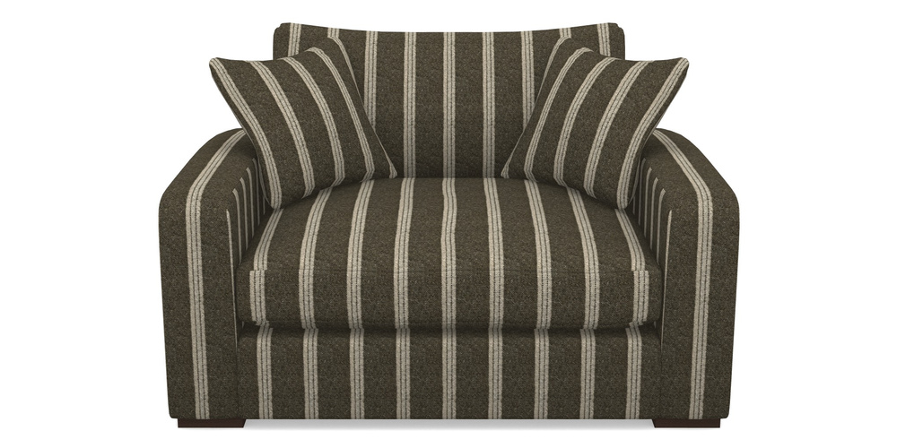 Product photograph of Stockbridge Snuggler In Cloth 20 - Design 2 - Olive Stripe from Sofas and Stuff Limited