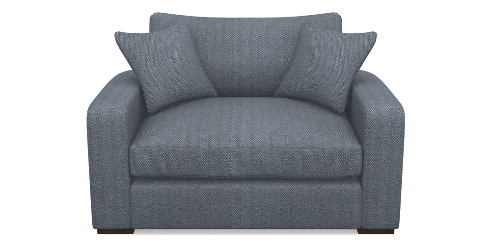 Product photograph of Stockbridge Snuggler In Dundee Herringbone - Denim from Sofas and Stuff Limited