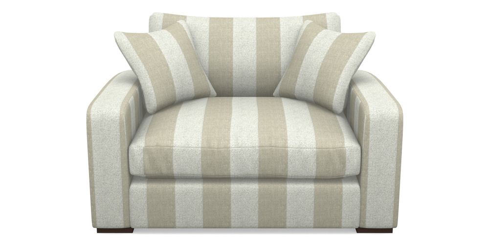 Product photograph of Stockbridge Snuggler In Dovedale Linen Stripe - Chalk from Sofas and Stuff Limited