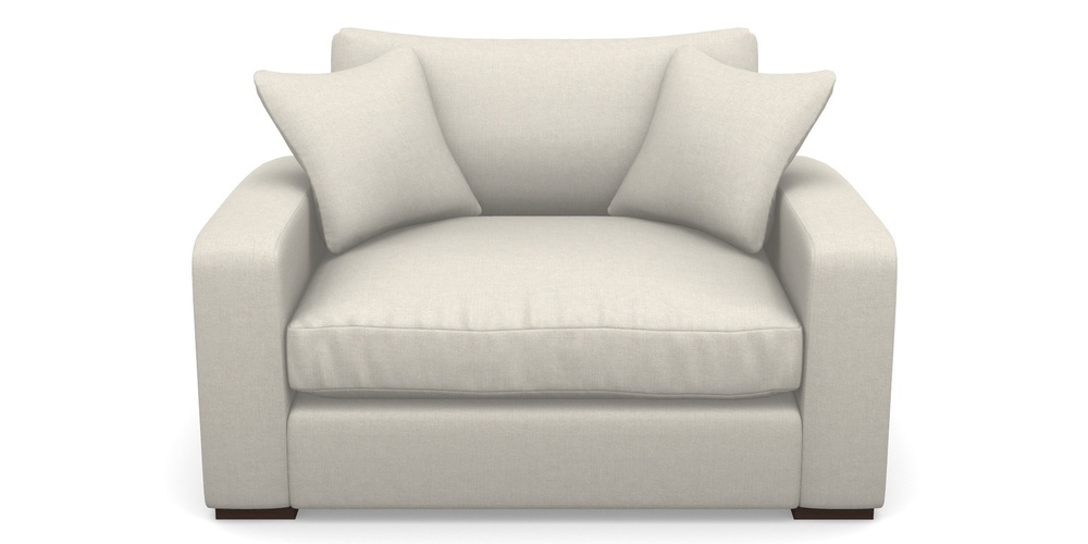 Product photograph of Stockbridge Snuggler In Easy Clean Plain - Chalk from Sofas and Stuff Limited