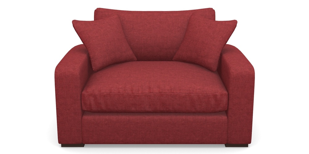 Product photograph of Stockbridge Snuggler In Easy Clean Plain - Claret from Sofas and Stuff Limited