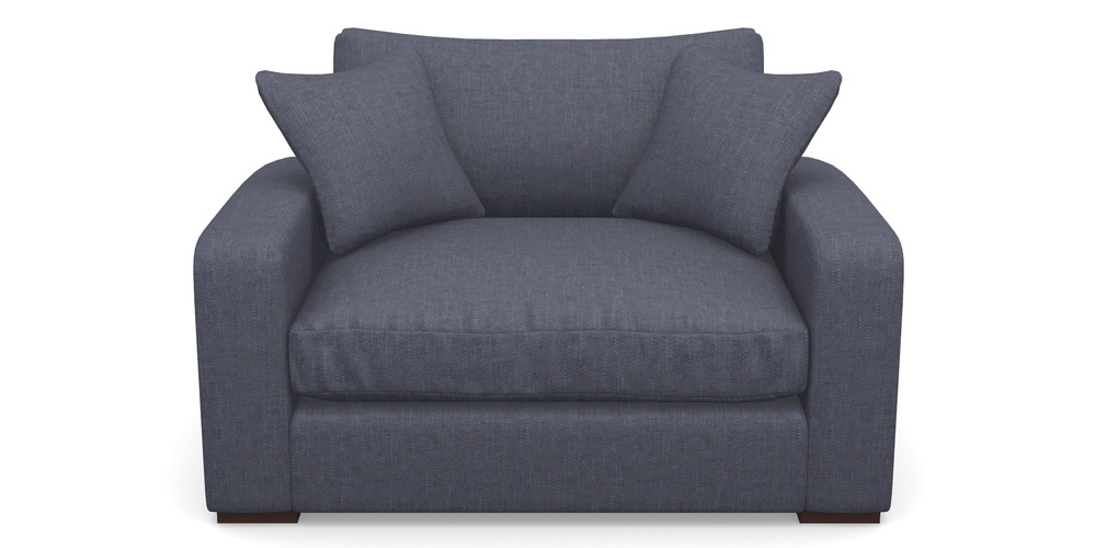 Product photograph of Stockbridge Snuggler In Easy Clean Plain - Navy from Sofas and Stuff Limited