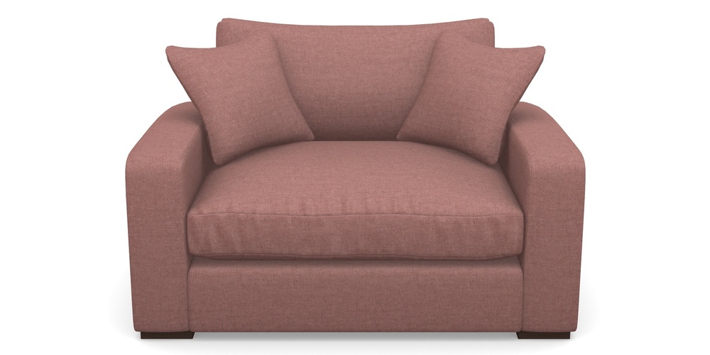 Product photograph of Stockbridge Snuggler In Easy Clean Plain - Rosewood from Sofas and Stuff Limited