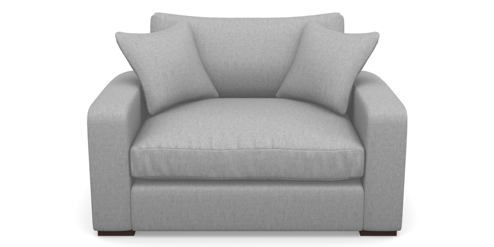 Product photograph of Stockbridge Snuggler In Easy Clean Plain - Silver from Sofas and Stuff Limited