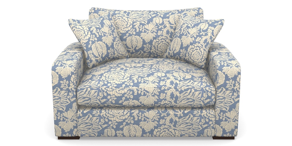 Product photograph of Stockbridge Snuggler In V A Brompton Collection - Flowering Kale - Morning Blue from Sofas and Stuff Limited