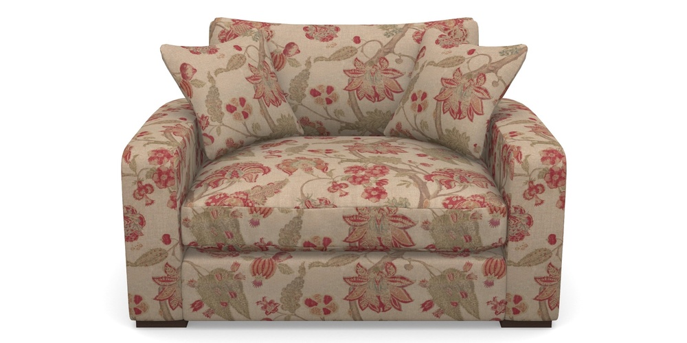 Product photograph of Stockbridge Snuggler In Floral Linen - Indienne T Rosso from Sofas and Stuff Limited