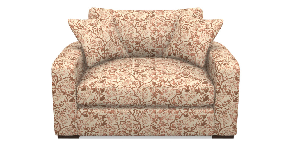 Product photograph of Stockbridge Snuggler In Rhs Collection - Gertrude Jekyll Linen Cotton Blend - Rust from Sofas and Stuff Limited