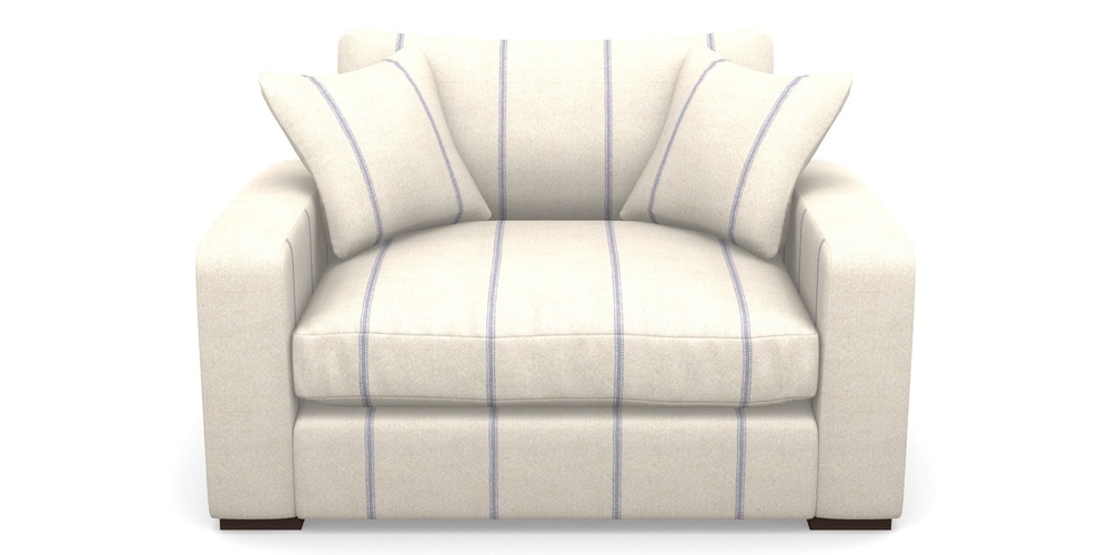 Product photograph of Stockbridge Snuggler In Grain Sack Stripe - Blue from Sofas and Stuff Limited