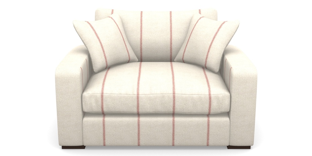 Product photograph of Stockbridge Snuggler In Grain Sack Stripe - Red from Sofas and Stuff Limited