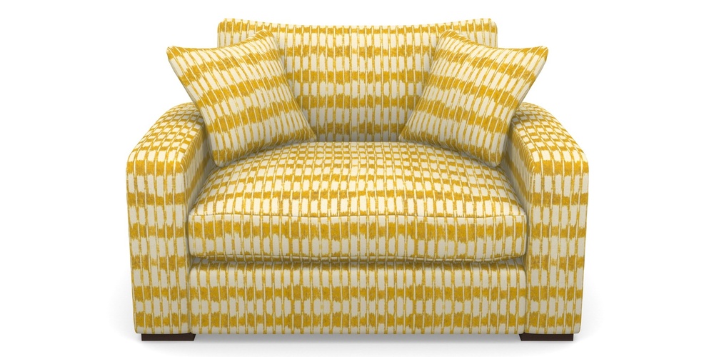 Product photograph of Stockbridge Snuggler In V A Brompton Collection - Ikat - Corn from Sofas and Stuff Limited