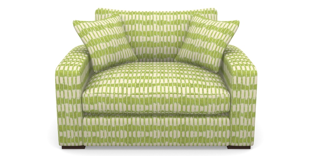 Product photograph of Stockbridge Snuggler In V A Brompton Collection - Ikat - Lime from Sofas and Stuff Limited