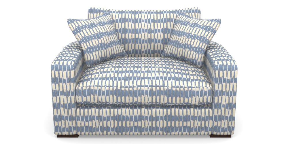 Product photograph of Stockbridge Snuggler In V A Brompton Collection - Ikat - Morning Blue from Sofas and Stuff Limited