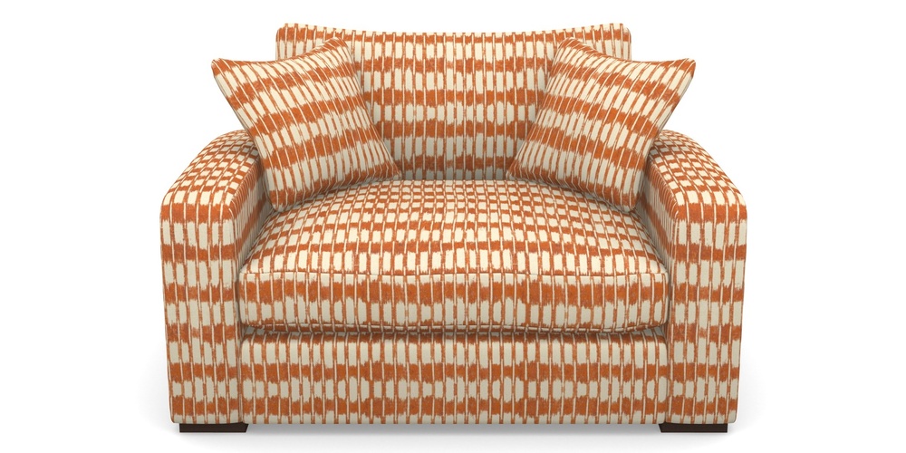 Product photograph of Stockbridge Snuggler In V A Brompton Collection - Ikat - Terracotta from Sofas and Stuff Limited