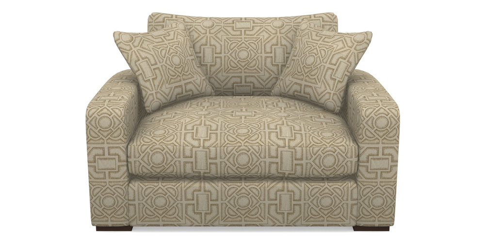 Product photograph of Stockbridge Snuggler In Rhs Collection - Large Knot Garden Linen - Gold from Sofas and Stuff Limited