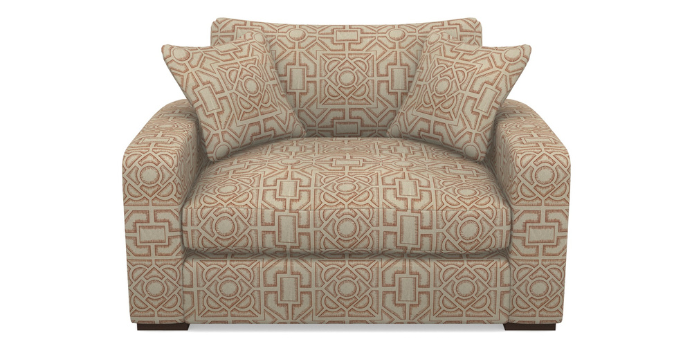 Product photograph of Stockbridge Snuggler In Rhs Collection - Large Knot Garden Linen - Terracotta from Sofas and Stuff Limited