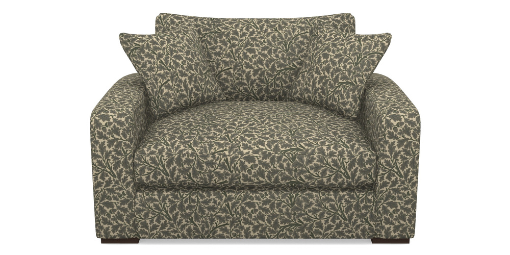Product photograph of Stockbridge Snuggler In V A Drawn From Nature Collection - Oak Tree - Dark Green from Sofas and Stuff Limited
