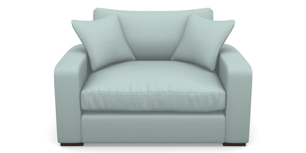 Product photograph of Stockbridge Snuggler In Plain Linen Cotton - Robins Egg from Sofas and Stuff Limited