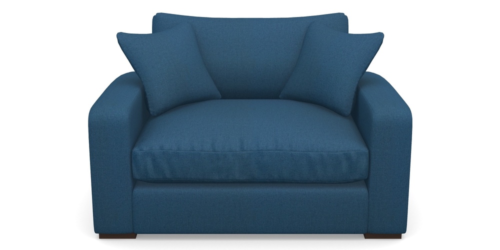 Product photograph of Stockbridge Snuggler In Plain Linen Cotton - Royal Blue from Sofas and Stuff Limited