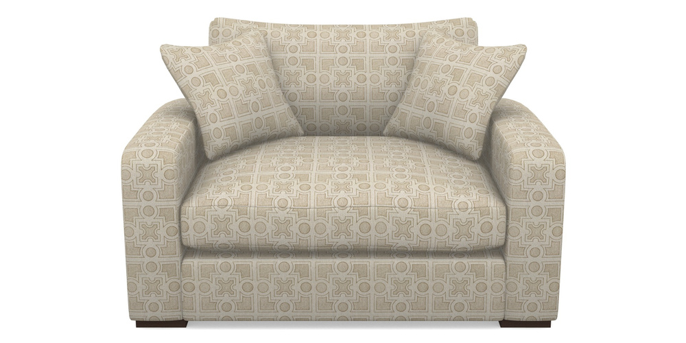 Product photograph of Stockbridge Snuggler In Rhs Collection - Small Knot Garden Cotton Weave - Gold from Sofas and Stuff Limited