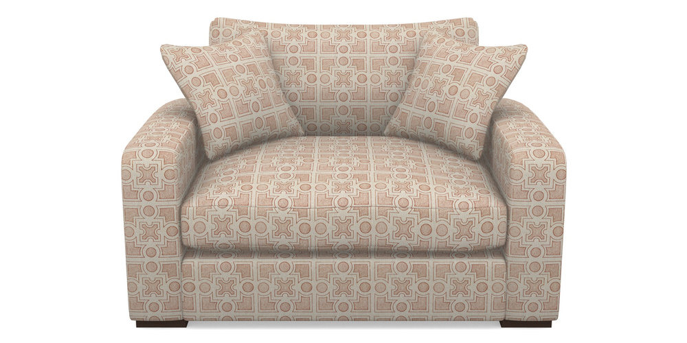 Product photograph of Stockbridge Snuggler In Rhs Collection - Small Knot Garden Cotton Weave - Terracotta from Sofas and Stuff Limited