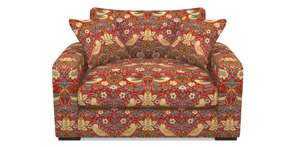 Product photograph of Stockbridge Snuggler In William Morris Collection - Strawberry Thief - Crimson Slate from Sofas and Stuff Limited