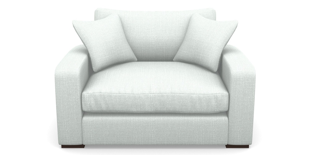 Product photograph of Stockbridge Snuggler In Tough As Houses - Silver from Sofas and Stuff Limited