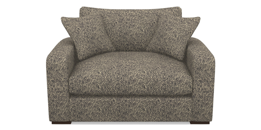 Product photograph of Stockbridge Snuggler In V A Drawn From Nature Collection - Willow - Navy from Sofas and Stuff Limited